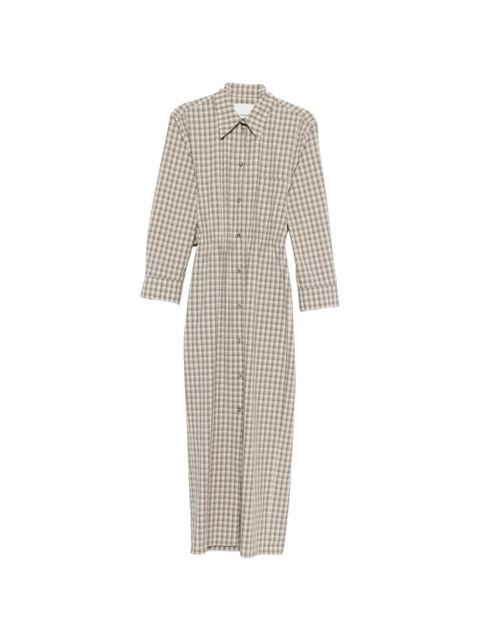 Nanushka plaid cutout maxi shirt dress - Neutrals - zdjęcie produktu nr 1