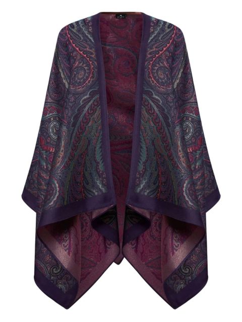 ETRO paisley open-front cape - Blue - zdjęcie produktu nr 1