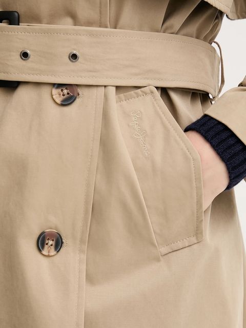 Pepe Jeans trencz kolor beżowy PL4024349