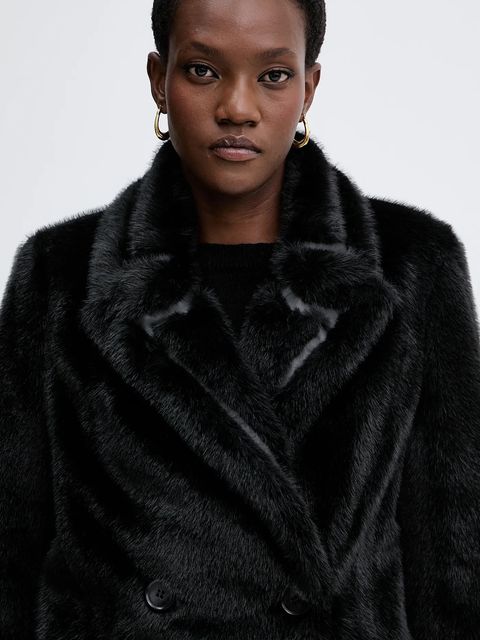 Twinset płaszcz kolor czarny 252TT2154