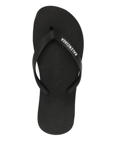 Balenciaga logo thong sandals - Black