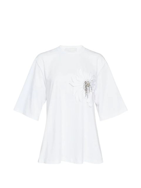 3.1 Phillip Lim Trapeze floral-applique T-shirt - White - zdjęcie produktu nr 1