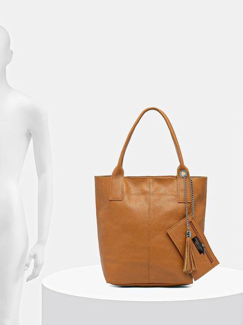 Answear.LAB torebka skórzana kolor brązowy