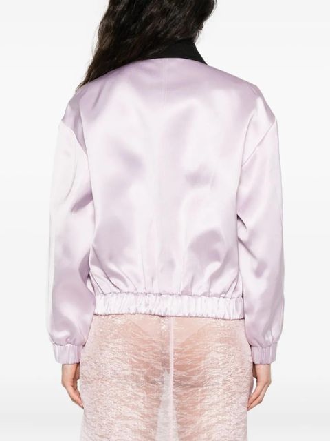 Self-Portrait contrast-collar jacket - Purple