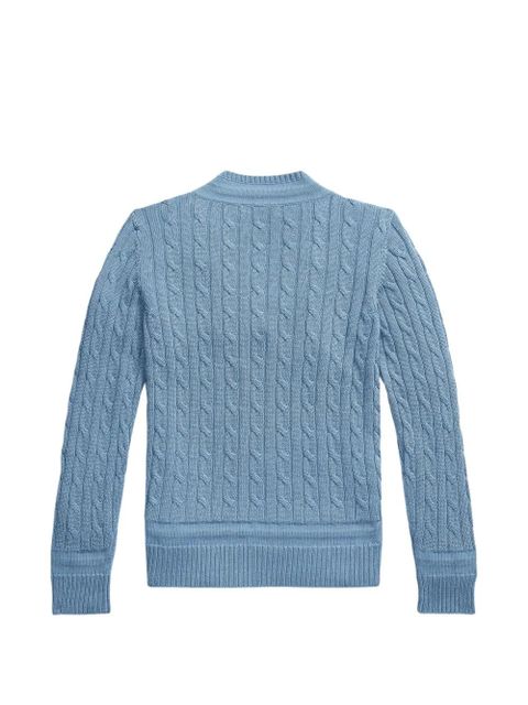 Lauren Ralph Lauren cable-knit V-neck sweater - Blue - zdjęcie produktu nr 2