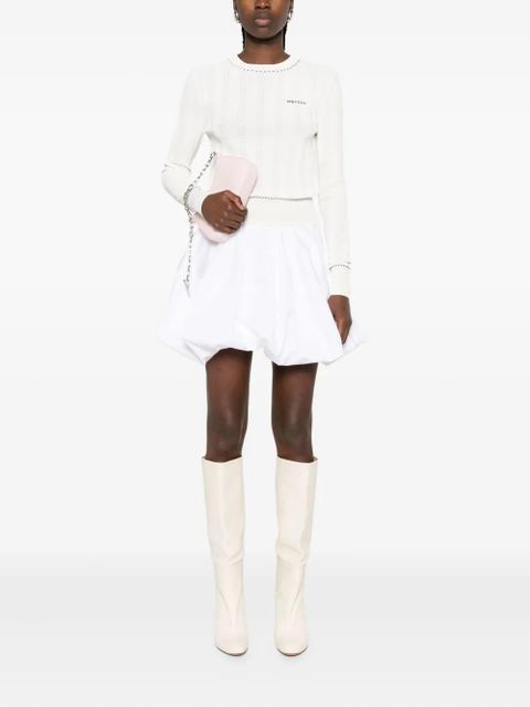 Alexander McQueen logo-embroidered ribbed-knit top - White - zdjęcie produktu nr 2