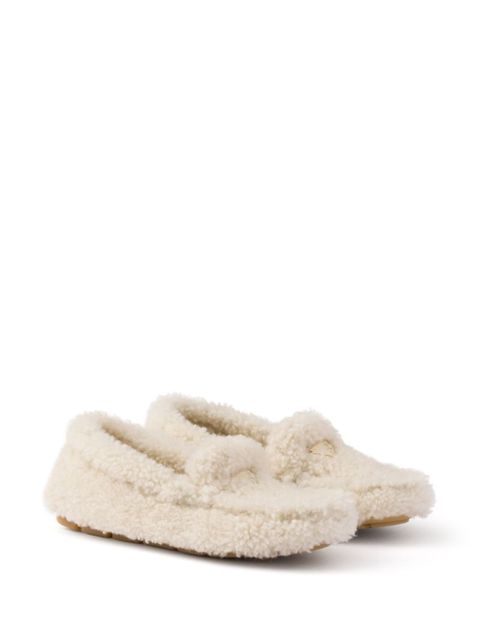 Prada shearling driving shoes - Neutrals - zdjęcie produktu nr 2