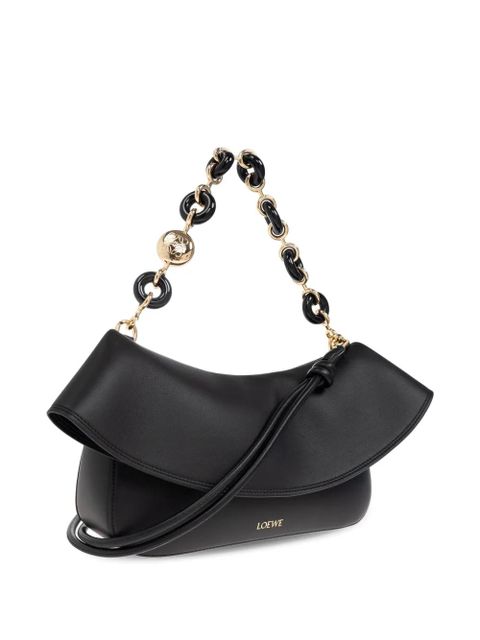 LOEWE chain-link ruffled shoulder bag - Black