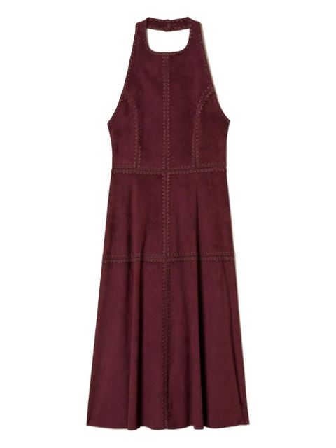 TWINSET embroidery suede midi dress - Red - zdjęcie produktu nr 1