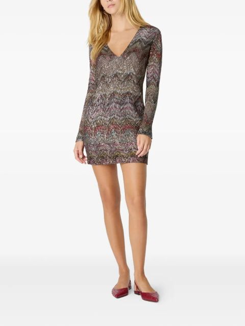 Missoni sequin-embellishment zigzag-pattern mini dress - Neutrals - zdjęcie produktu nr 2