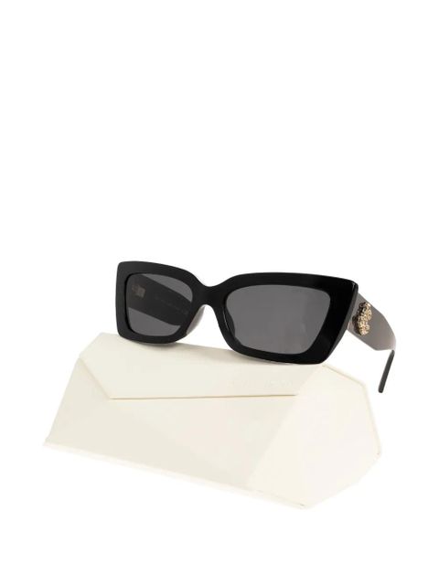 Jimmy Choo logo rectangle sunglasses - Black
