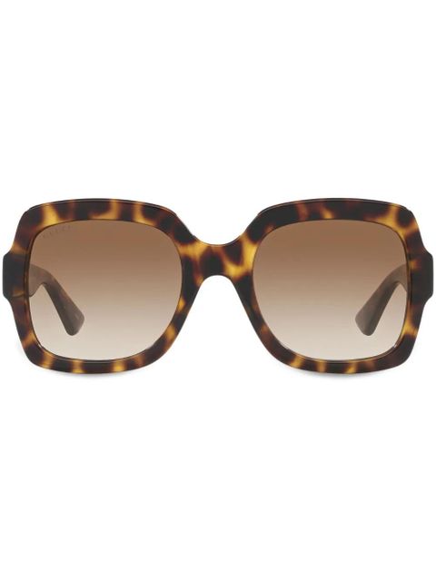 Gucci Eyewear tortoiseshell-effect square-frame sunglasses - Green - zdjęcie produktu nr 1
