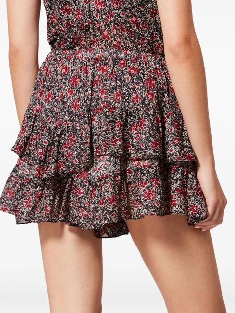 MARANT ÉTOILE JOCADIA ruffled floral-pattern shorts - Black