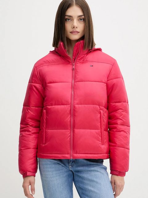 Tommy Jeans kurtka kolor różowy zimowa DW0DW21619
