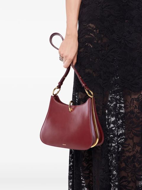 Rabanne Medium Ring leather shoulder bag - Red