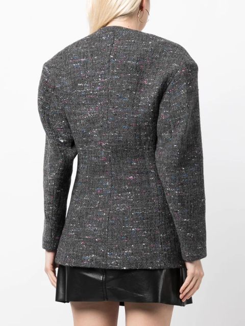 GANNI fitted wool-blend blazer - Grey