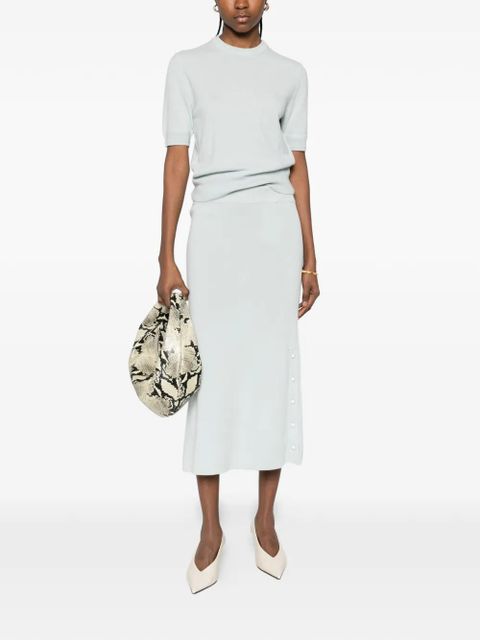 Jil Sander button-detail midi skirt - Blue - zdjęcie produktu nr 2