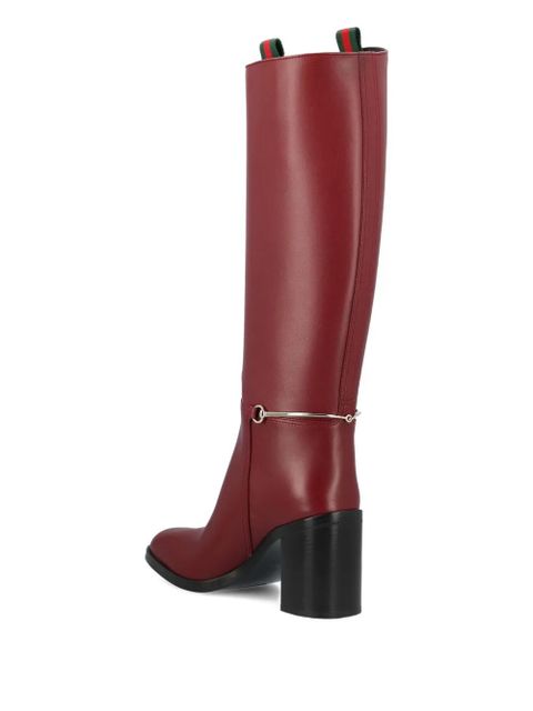 Gucci 85mm Horsebit-detail knee-hight boots - Red