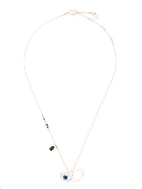 Swarovski eye gemstone pendant necklace - Gold