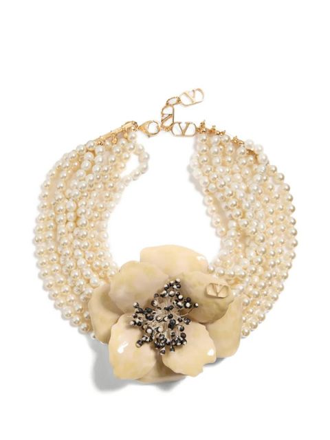 Valentino Garavani Fleur Lumineuse necklace - Neutrals - zdjęcie produktu nr 1