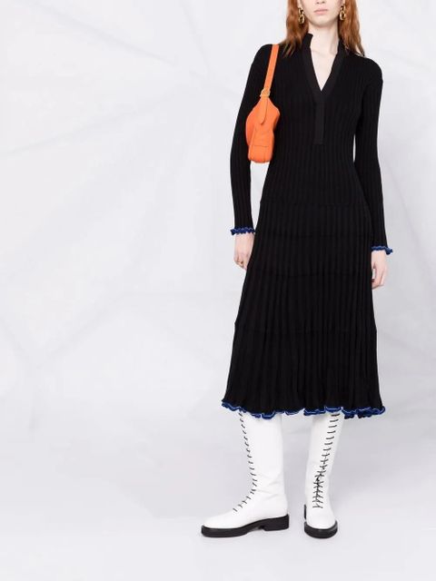 Proenza Schouler V-neck silk-blend dress - Black