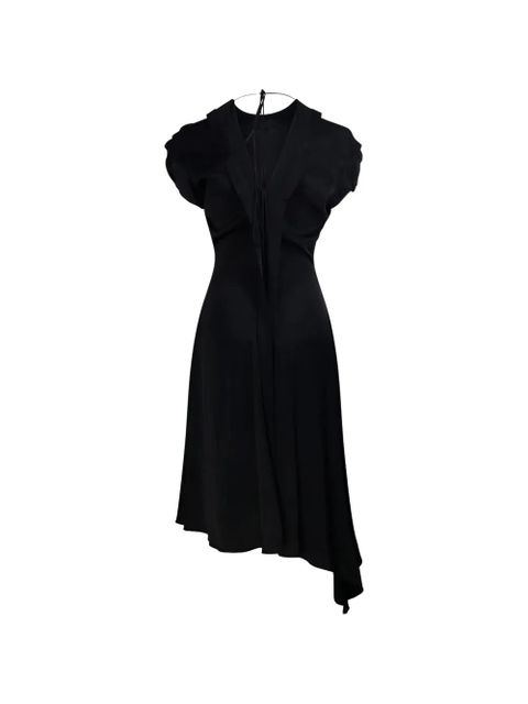 Victoria Beckham asymmetric gathered-sleeve dress - Black - zdjęcie produktu nr 2