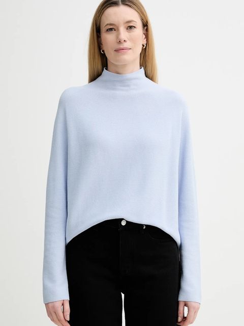 Marc O'Polo sweter bawełniany damski kolor niebieski lekki z półgolfem 600600660271 - zdjęcie produktu nr 1