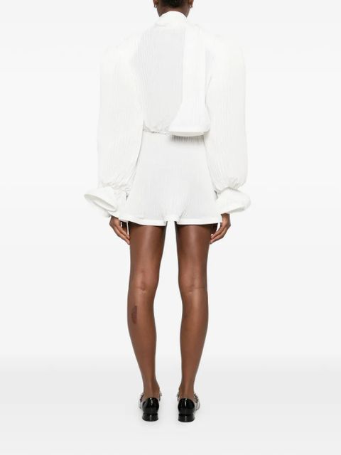 Rowen Rose pleated puffy mini dress - White