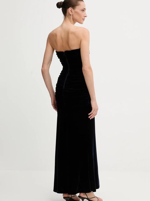 Bardot sukienka ELVIRA kolor granatowy maxi dopasowana 59692DB