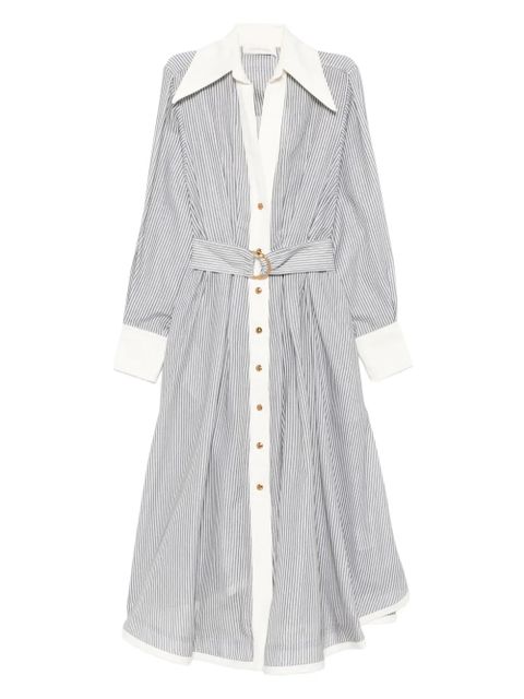 ZIMMERMANN striped belted shirt dress - Neutrals - zdjęcie produktu nr 1