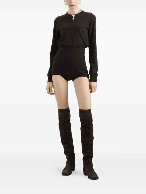 Dolce & Gabbana cropped round-neck sweater - Brown - zdjęcie produktu nr 2