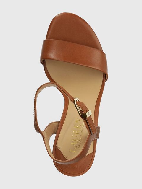 Lauren Ralph Lauren sandały skórzane Gwen kolor brązowy 802940588002