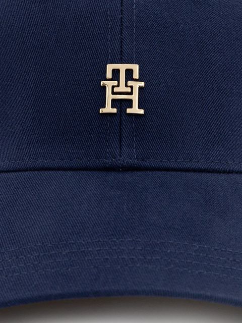 Tommy Hilfiger czapka z daszkiem bawełniana kolor granatowy z aplikacją AW0AW17631