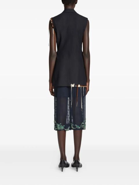 DRIES VAN NOTEN sleeveless wool blazer - Blue - zdjęcie produktu nr 2