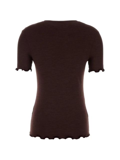 Jil Sander ruffled-hem T-shirt - Purple - zdjęcie produktu nr 2