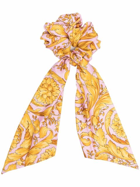 Versace baroque-print silk hair tie - Pink - zdjęcie produktu nr 1