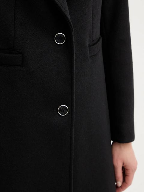 Guess płaszcz z dodatkiem wełny KAROLE kolor czarny W5BL19 W2642