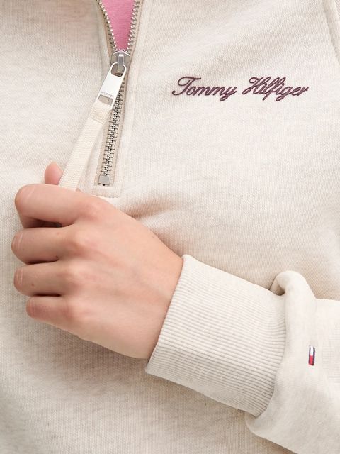 Tommy Hilfiger bluza damska kolor beżowy gładka WW0WW46632