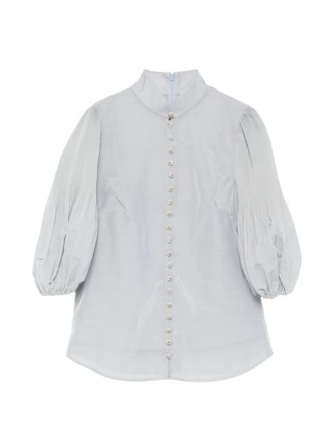 ZIMMERMANN button bishop-sleeved blouse - Blue - zdjęcie produktu nr 1