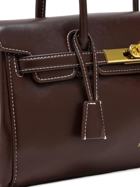 JW Pei Yara top-handle lock shoulder bag - Brown