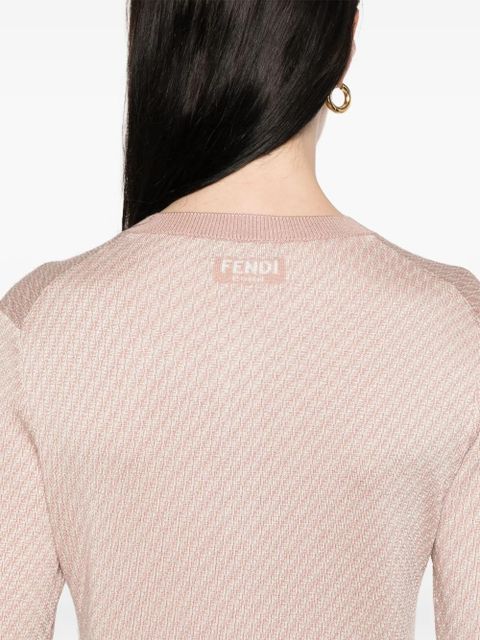 FENDI FF-jacquard cardigan - Pink