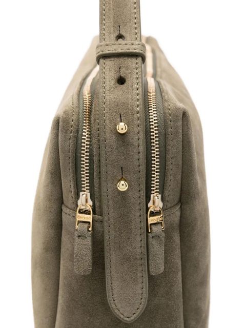 Elleme large Trousse suede zip-fastening shoulder bag - Green