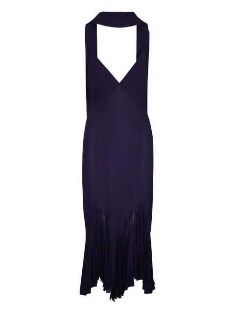 KHAITE halter-neck pleated midi dress - Purple - zdjęcie produktu nr 1