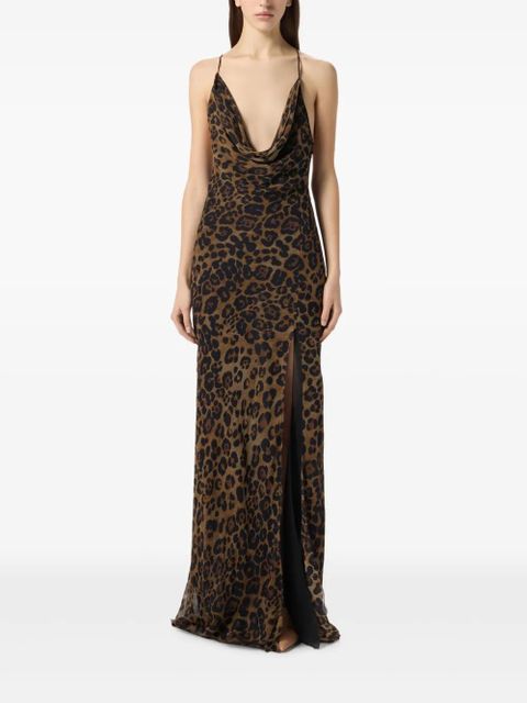 Blumarine leopard-print silk gown - Brown - zdjęcie produktu nr 2