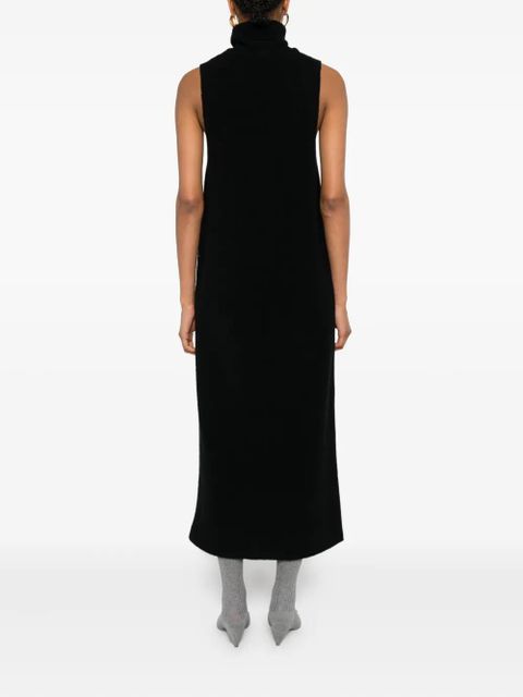 Nanushka rose-embroidery turtleneck dress - Black