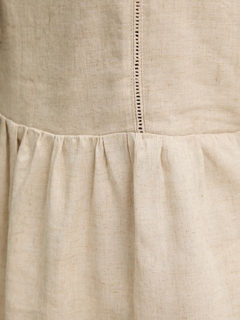 Answear.LAB komplet z lnem damski kolor beżowy