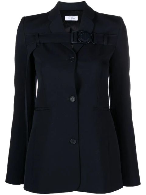 Off-White buckled virgin wool blazer - Blue - zdjęcie produktu nr 1