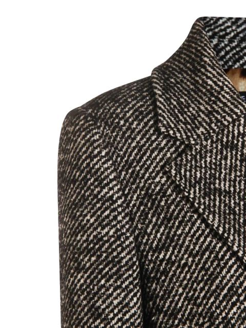 Dolce & Gabbana herringbone tweed coat - Black