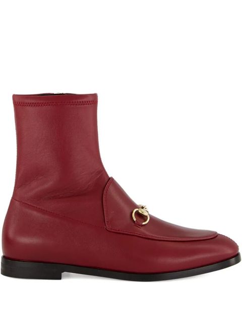 Gucci Jordaam horsebit leather boots - Red - zdjęcie produktu nr 1