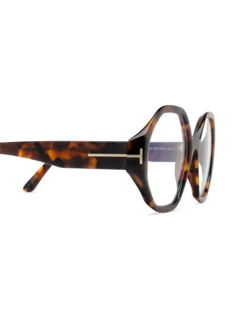 TOM FORD Eyewear hexagon-frame glasses - Brown